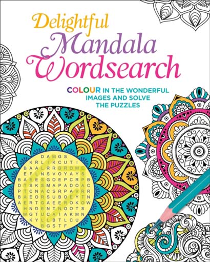 DELIGHTFUL MANDALA WORDSEARCH COLOUR IN THE WONDER