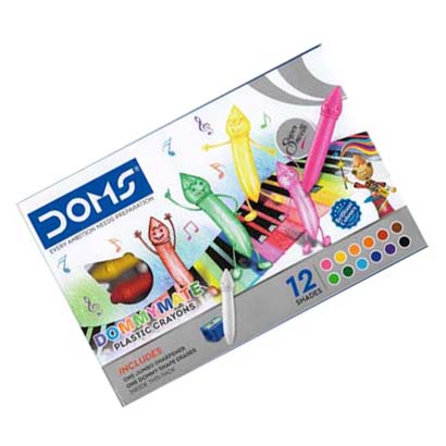 DOMS DOMMY MATE PLASTIC CRAYON 12 SHADES BOX 8119