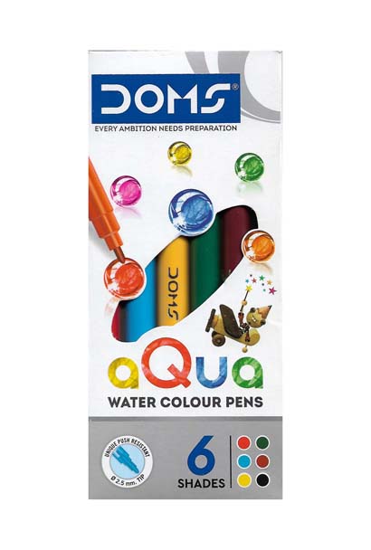 DOMS AQUA WATER COLOUR PEN 6 SHADES 8426