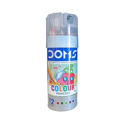 DOMS HALF SIZE COLOUR PENCILS 12 (TIN PACK) 8721