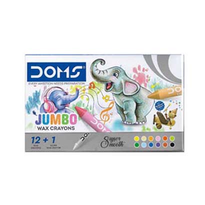 DOMS JUMBO WAX CRAYONS 12 SHADES 3468
