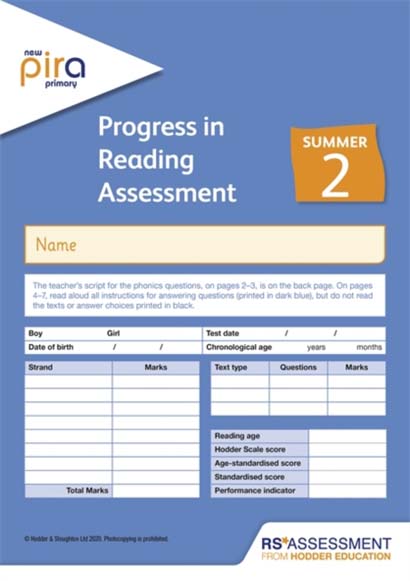 PIRA TEST 2 SUMMER PK10 PROGRESS IN READING ASSESSMENT - COLIN MCCARTY