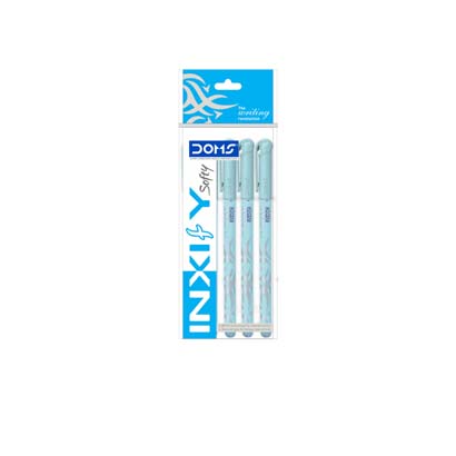 DOMS INXIFY SOFTY BALL PENS 5 PCS POUCH BLUE 80299