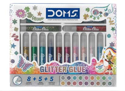 DOMS GLITTER GLUE 10ML 18 SHADES 80487