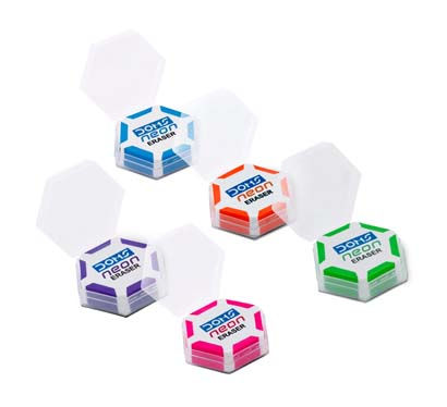 DOMS NEON HEX ERASER 7170