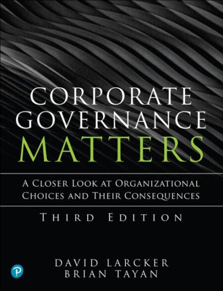 CORPORATE GOVERNANCE MATTERS - DAVID LARCKER