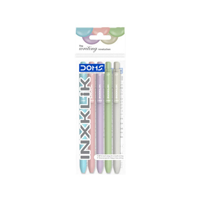 Doms Inxklik Pouch Of 5 Ball Pens 0.7 Blue 80861