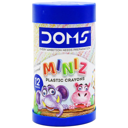 Doms Miniz Plastic Crayons 12 Shades 8693
